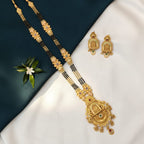 Mangalsutra with Ram Darbar Pendant & Temple Jhumka Earrings