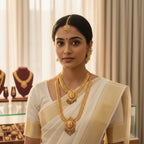 Lakshmi Temple Jewellery Dual Necklace Combo Set