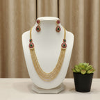 Micro Gold Multi-Strand Ball Chain Long Necklace Set