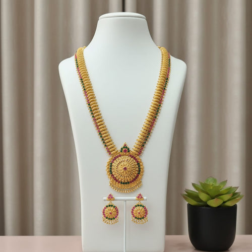 Antique Gold Long Haaram Chain Set