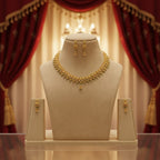 Gold Antique Floral Ghungroo Choker Necklace Set