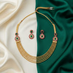 Micro Gold Multi-Strand Ball Chain Long Necklace Set