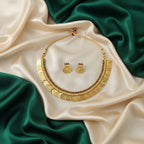Lakshmi Kasu Mala Temple Coin Necklace Set with Earrings