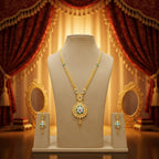 Micro Gold Plated Meenakari Long Chain Set | Bridal