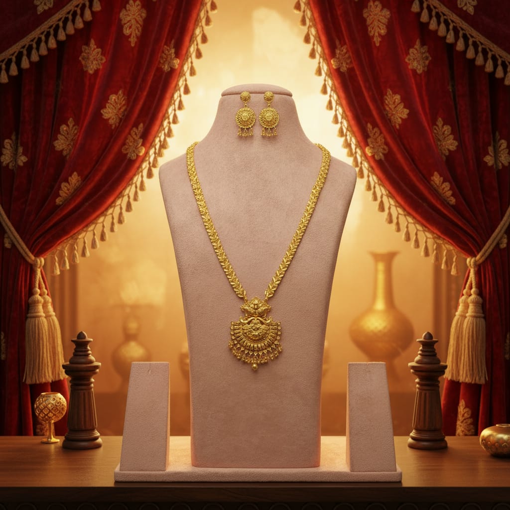 Micro Gold Plated Ranihaar with Earring