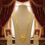 Micro Gold Plated Ranihaar Chain Set with Peacock Pendant