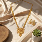 Micro Gold Plated Ranihaar Chain Set with Earrings