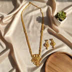 Micro Gold Plated Ranihaar Chain Set with Peacock Pendant