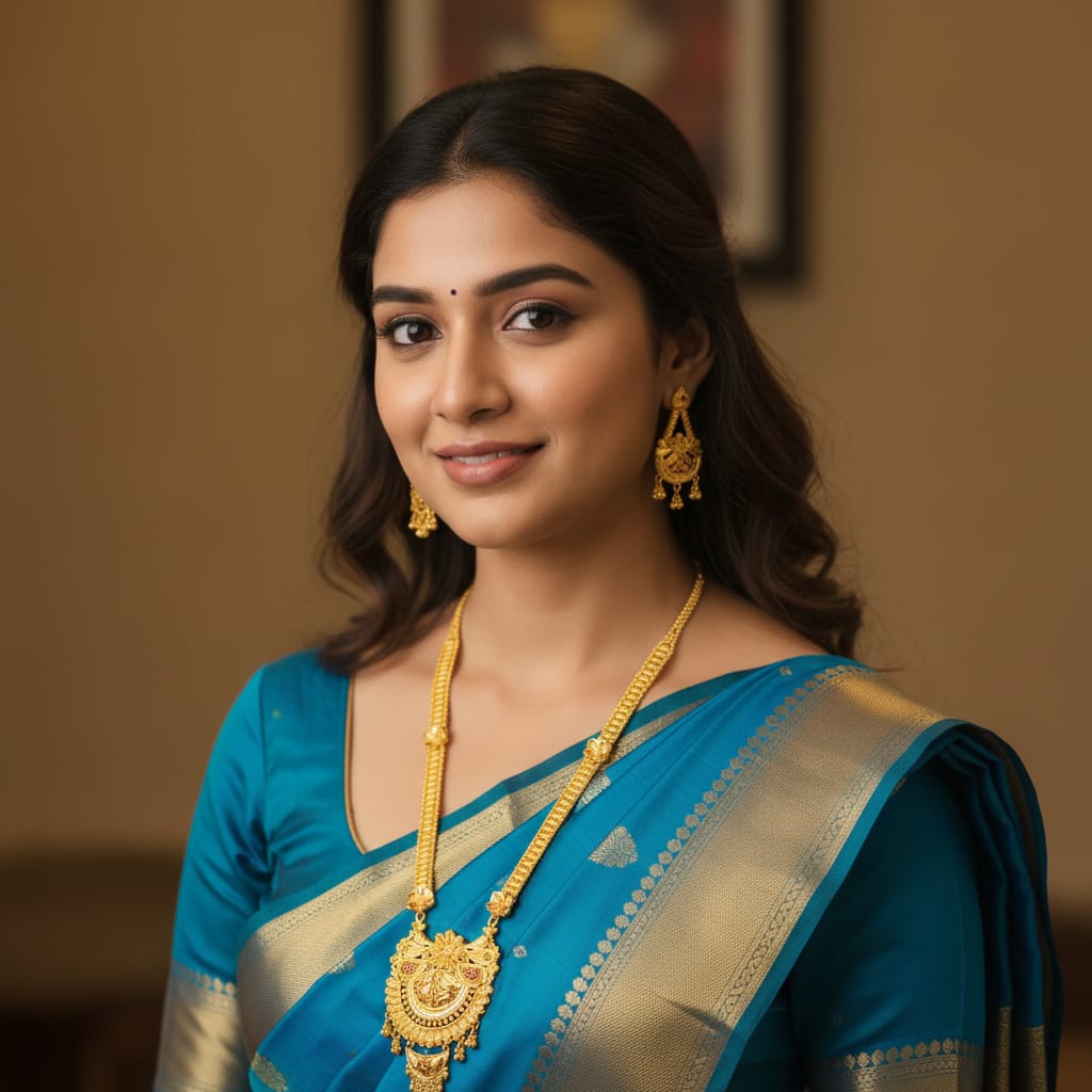 Micro Gold Plated Ranihaar Chain Set with Earrings