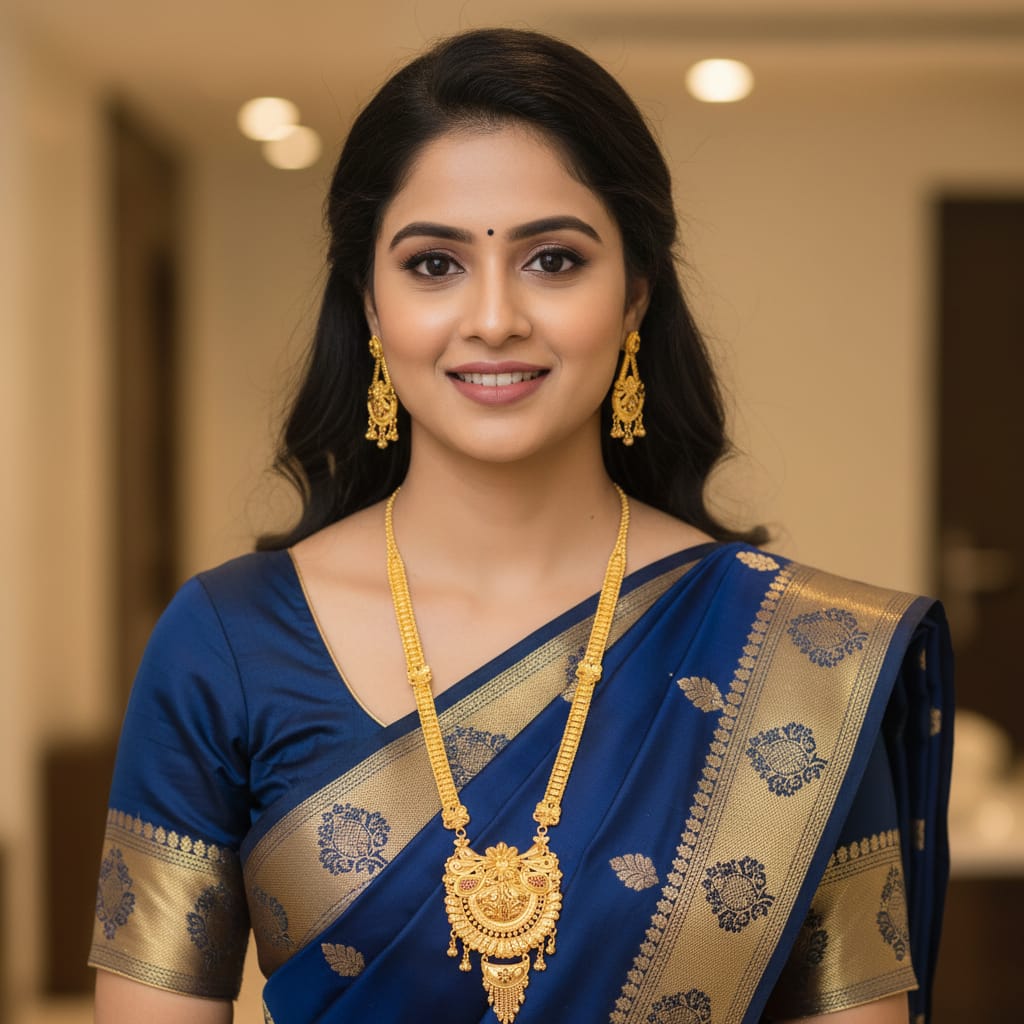 Micro Gold Plated Ranihaar Chain Set with Earrings