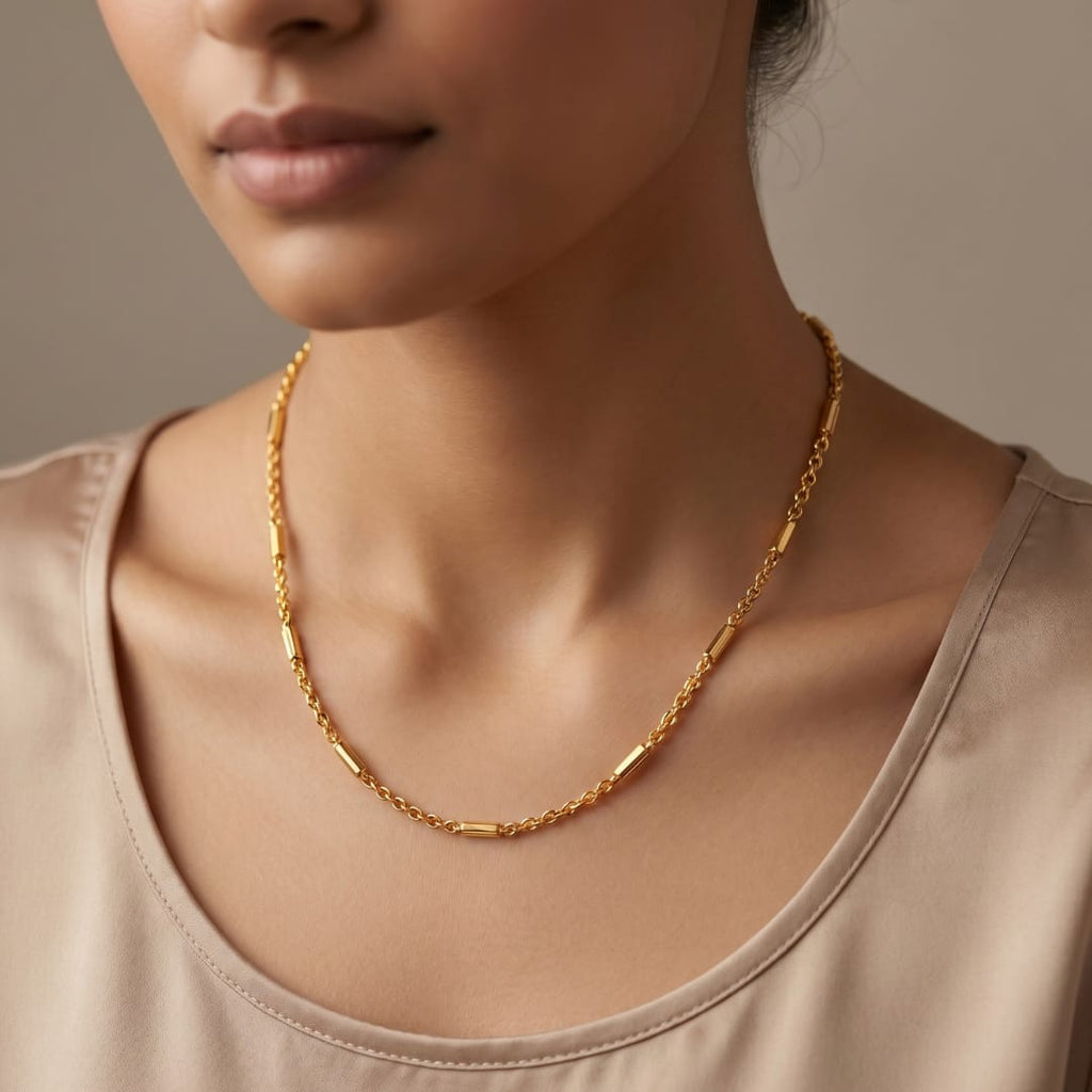 Micro Gold Bar Link Rope Chain