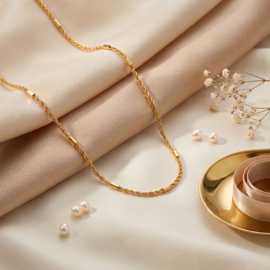 Micro Gold Bar Link Rope Chain