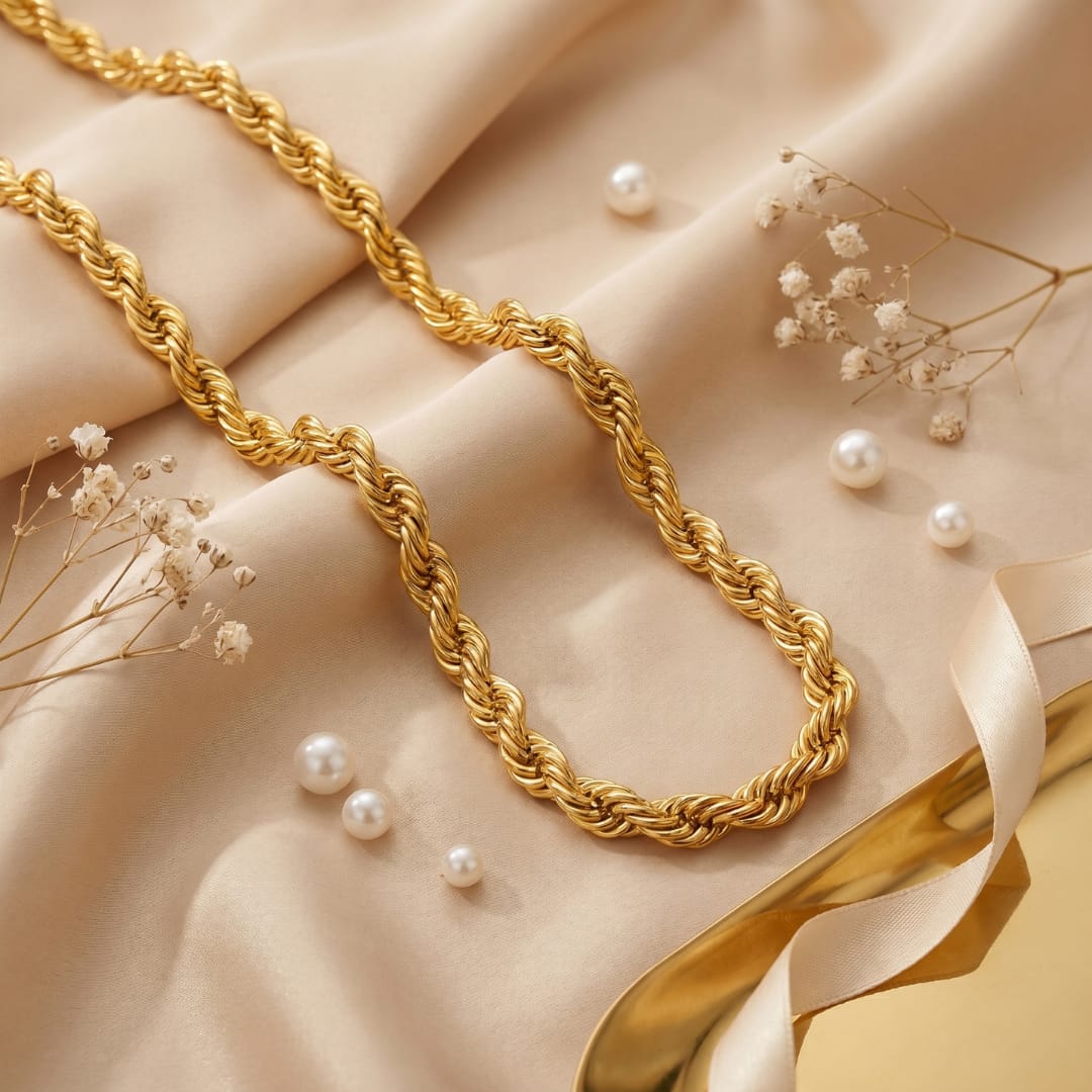 Micro Gold Plated Rope Chain