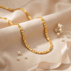Micro Gold Plated Engraved Link Chain