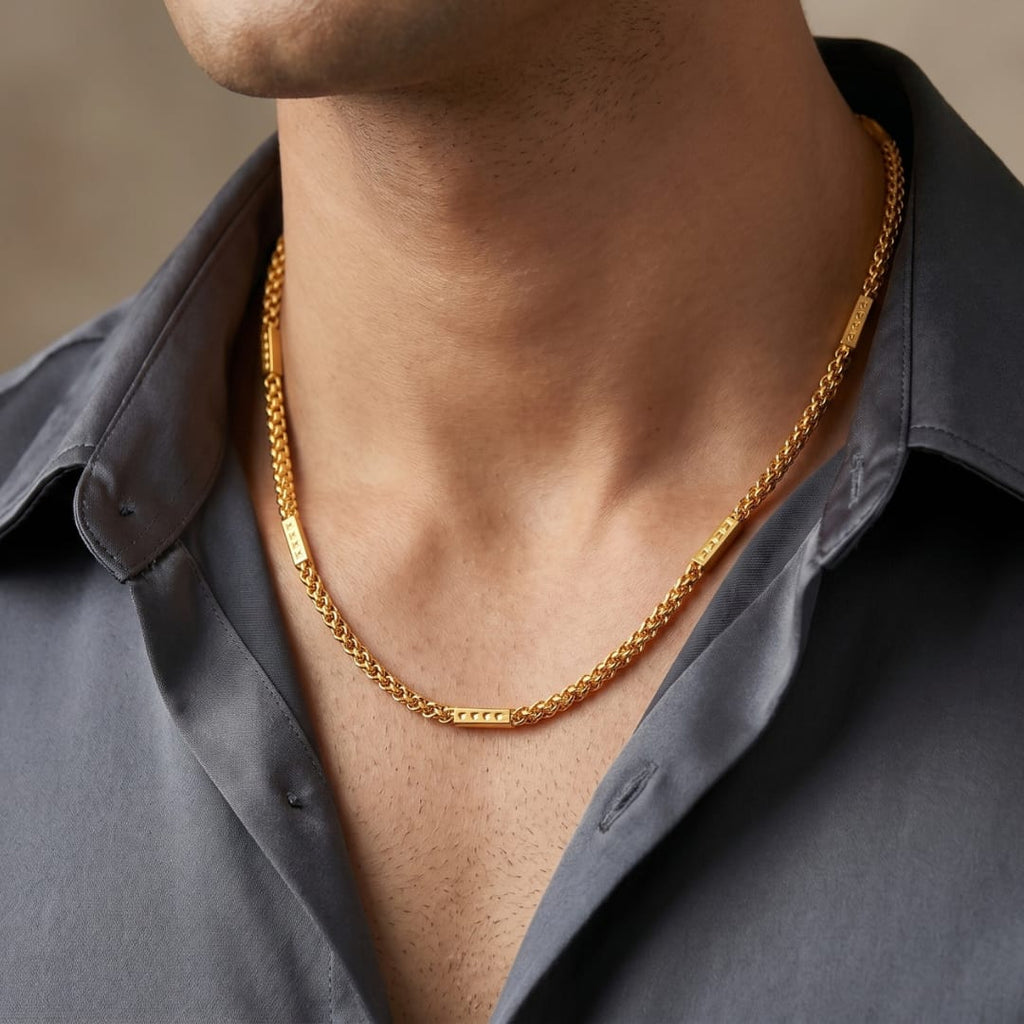 Micro Gold Plated Bar Link Chain