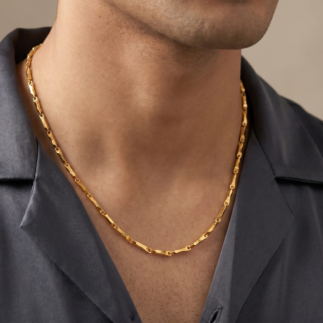 Micro Gold Plated Bar Link Chain