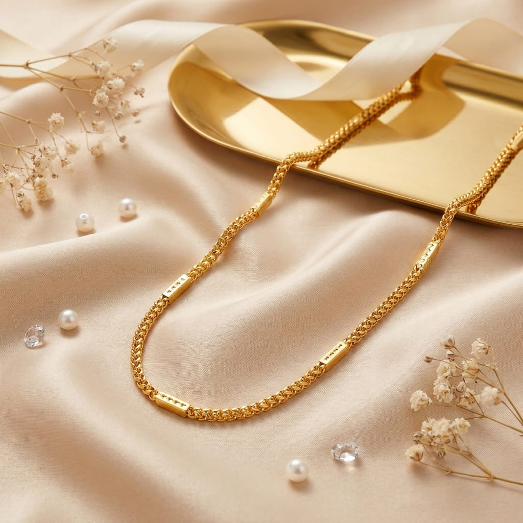 Micro Gold Plated Bar Link Chain
