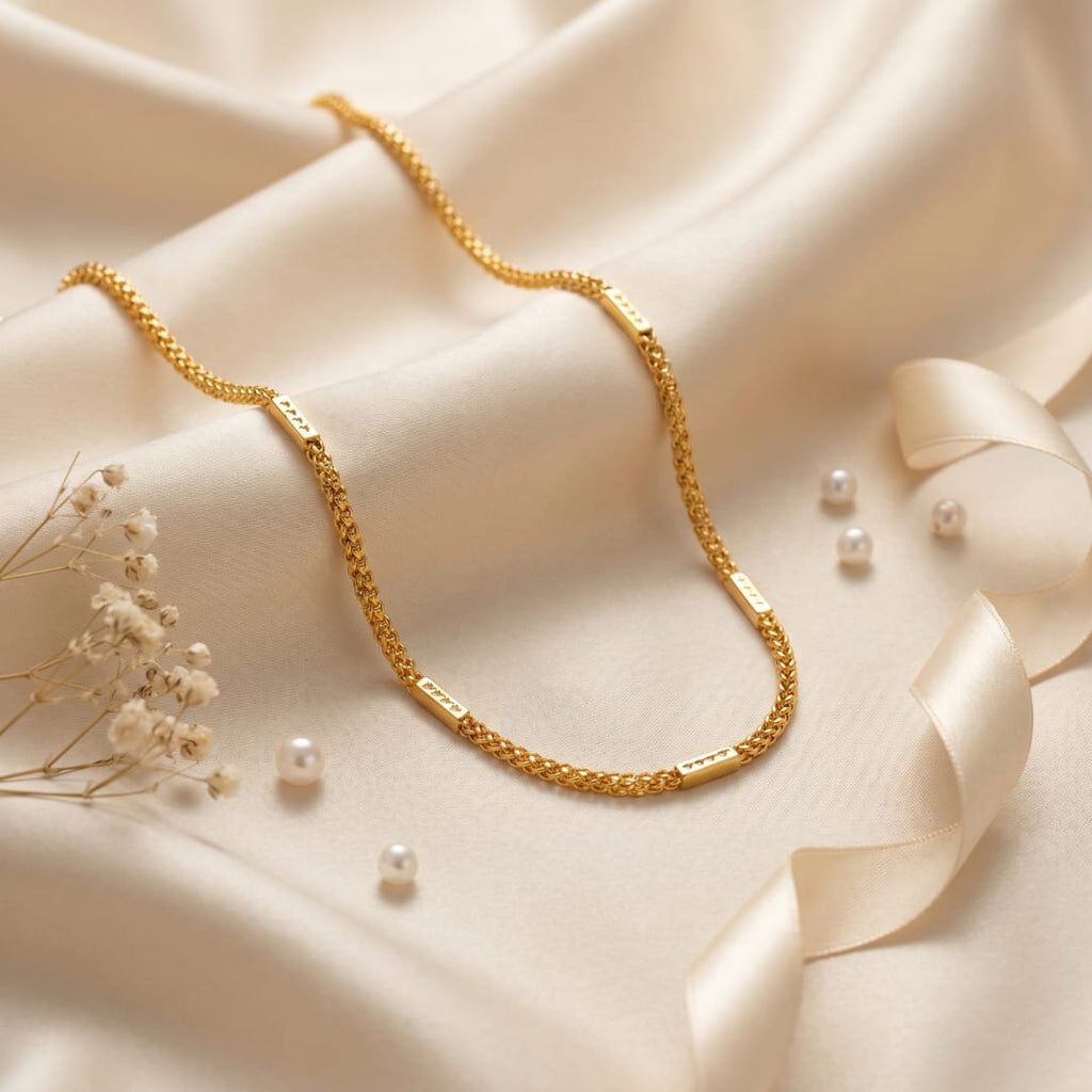 Micro Gold Plated Bar Link Chain