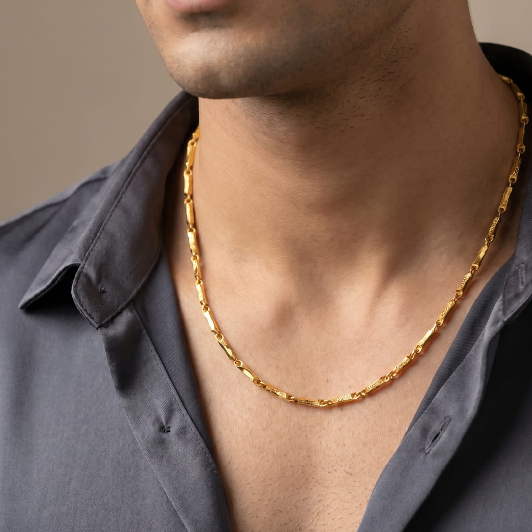 Micro Gold Plated Bar Link Chain