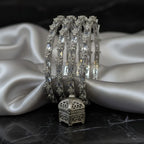 CZ Rhodium White Crystal Baguette Bangles