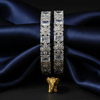 CZ Rhodium Pear Cluster Flower Bangles