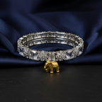 CZ Rhodium Pear Cluster Flower Bangles