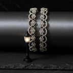 CZ Rhodium Infinity flower Bangles