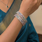 CZ Rhodium Multicolour Bangles