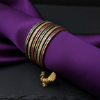 CZ Gold Finish Slim Channel Bangles Set of 6
