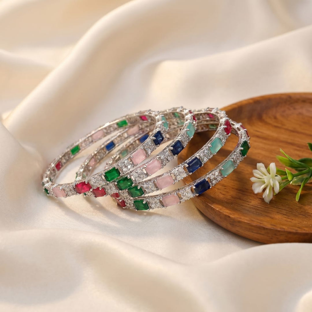 Multicolour CZ Bangle Set