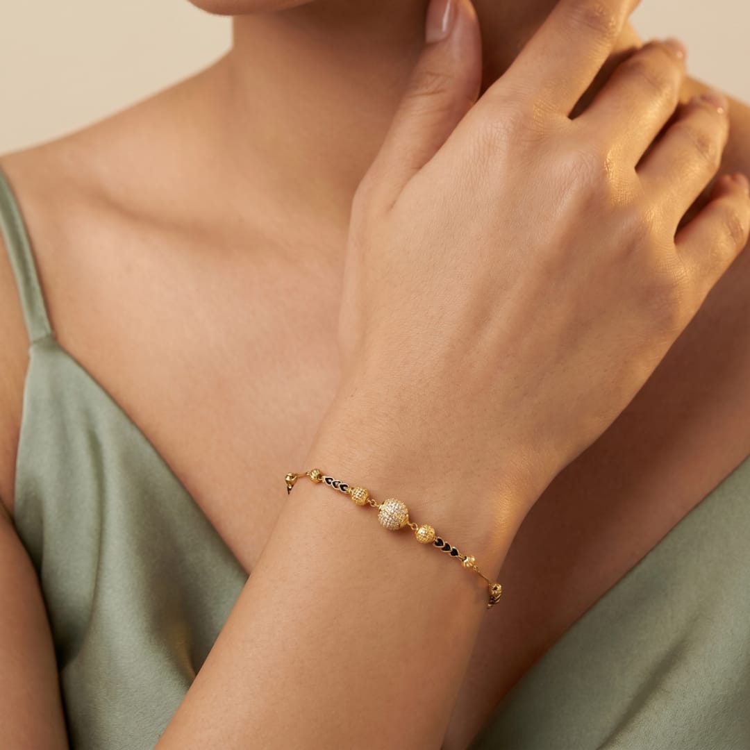 Micro Gold Forming Bead Bracelet