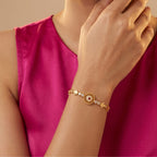 Micro Gold Forming CZ circle Bracelet