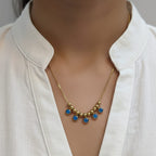 Imported Luxe Stainless Steel Multi Evil Eye Pendant Chain