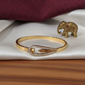 Infinity Knot Crystal Silver-Tone Bangle