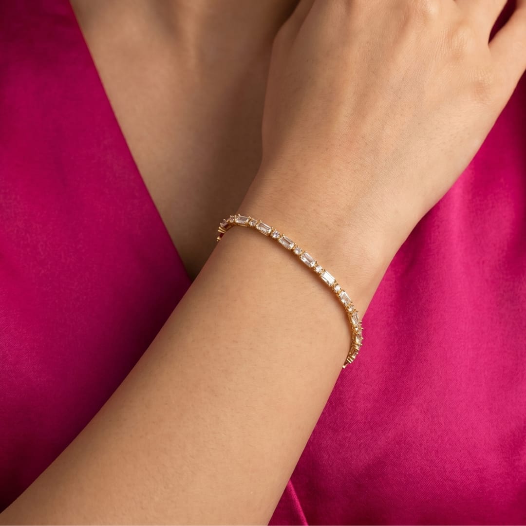 Micro Gold Forming CZ Channel Bracelet