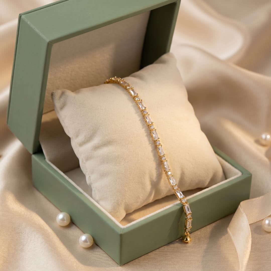 Micro Gold Forming CZ Channel Bracelet