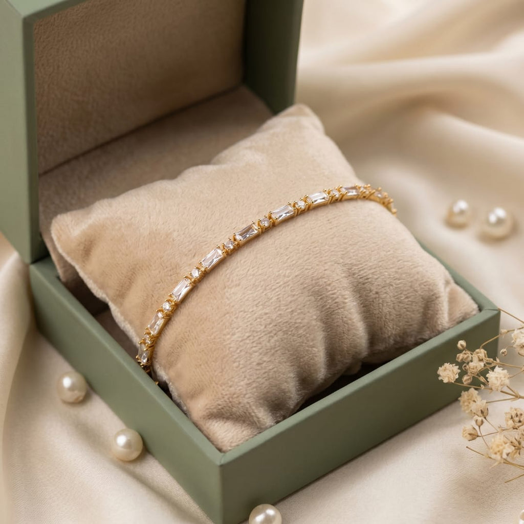 Micro Gold Forming CZ Channel Bracelet
