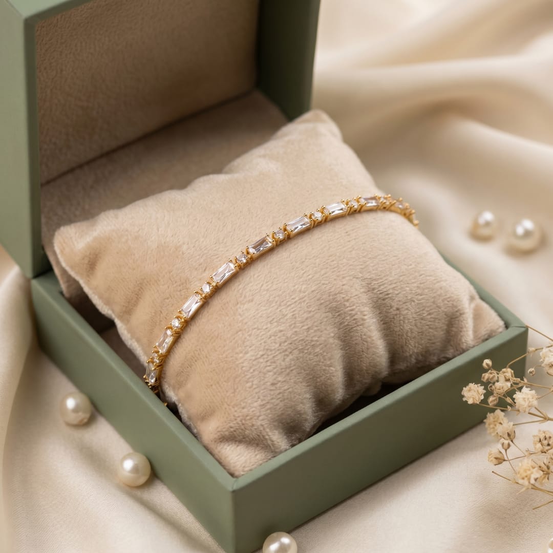 Micro Gold Forming CZ Channel Bracelet