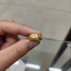 Micro Gold Plated Paisley Swirl Dome Ring with Milgrain Border