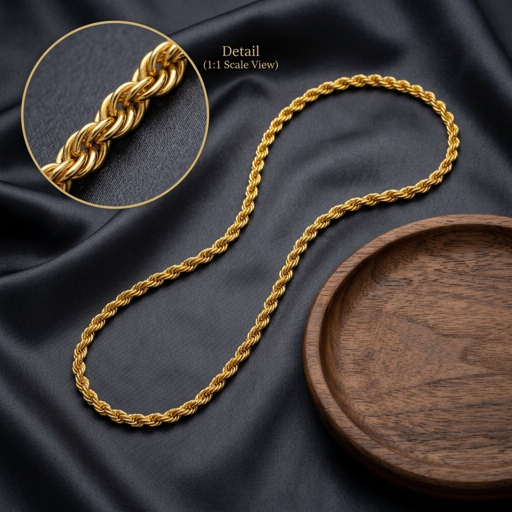 Micro Gold Plated Rope Chain