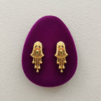 Temple Arch Meenakari Gold Tassel Earrings
