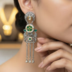 Kundan Wheel Chandbali Earrings with Ghungroo Tassels