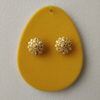 Lotus Bloom Gold Dome Earrings