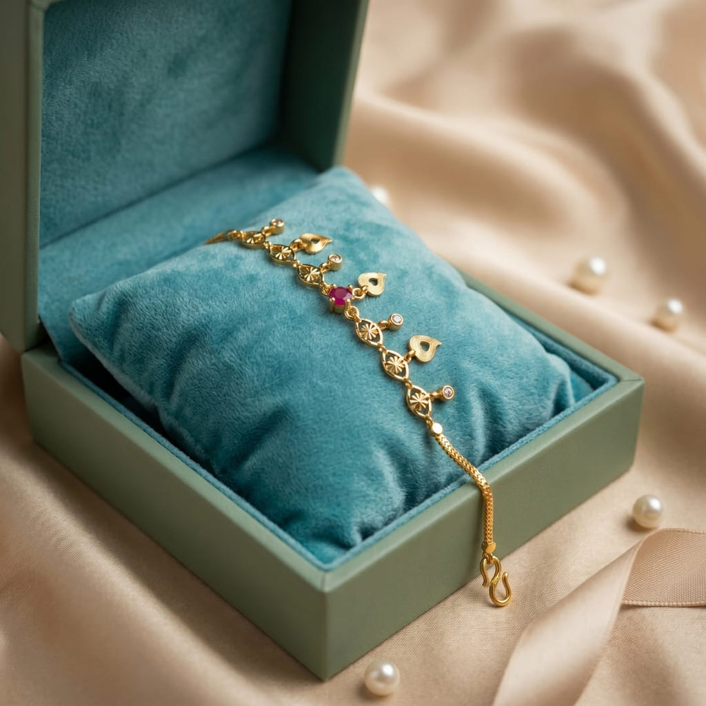 Micro Gold Forming Heart Charm Bracelet
