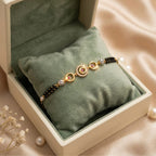 Micro Gold Forming Black Bead Mangalsutra Bracelet