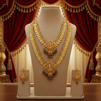 Lakshmi Kasu Mala Dual Necklace Combo Set with Earrings