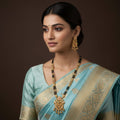Long Mangalsutra Chain Set with Earrings