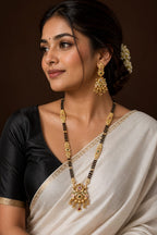 Long Mangalsutra Chandbali Jhumka Earrings