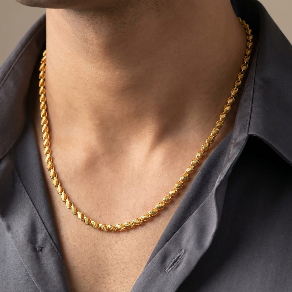 Twisted Wheat Micro Gold Chain