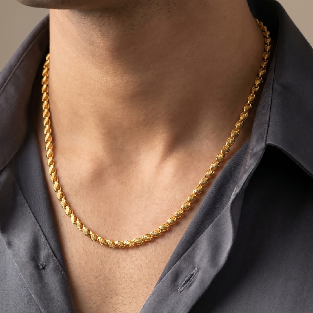 Twisted Wheat Micro Gold Chain